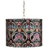 Possini Euro Embroidery 15" Wide Antique Brass Pendant Light