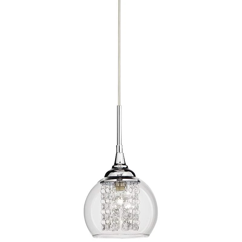 Possini Euro Encircled 6" Wide Crystal Glass Modern LED Mini Pendant - Image 2