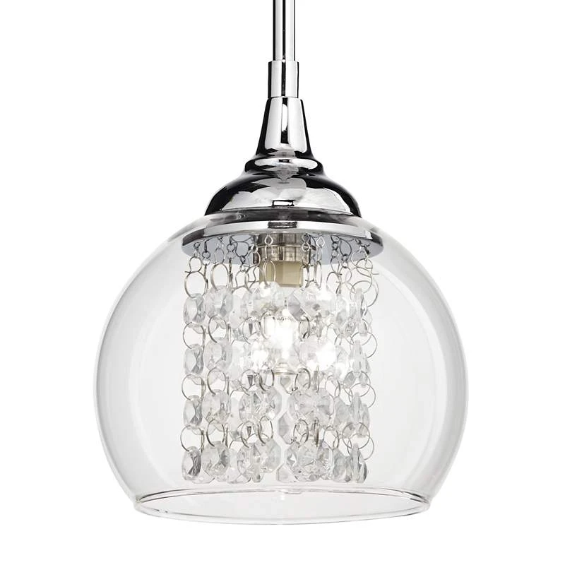 Possini Euro Encircled 6" Wide Crystal Glass Modern LED Mini Pendant - Image 3