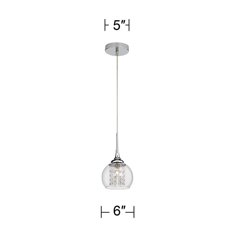 Possini Euro Encircled 6" Wide Crystal Glass Modern LED Mini Pendant - Image 6