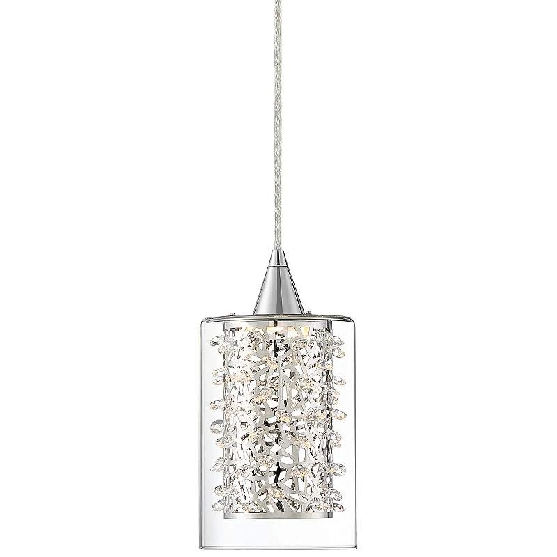 Possini Euro Enya 5 1/2" Wide Modern Chrome LED Mini Pendant - Image 2