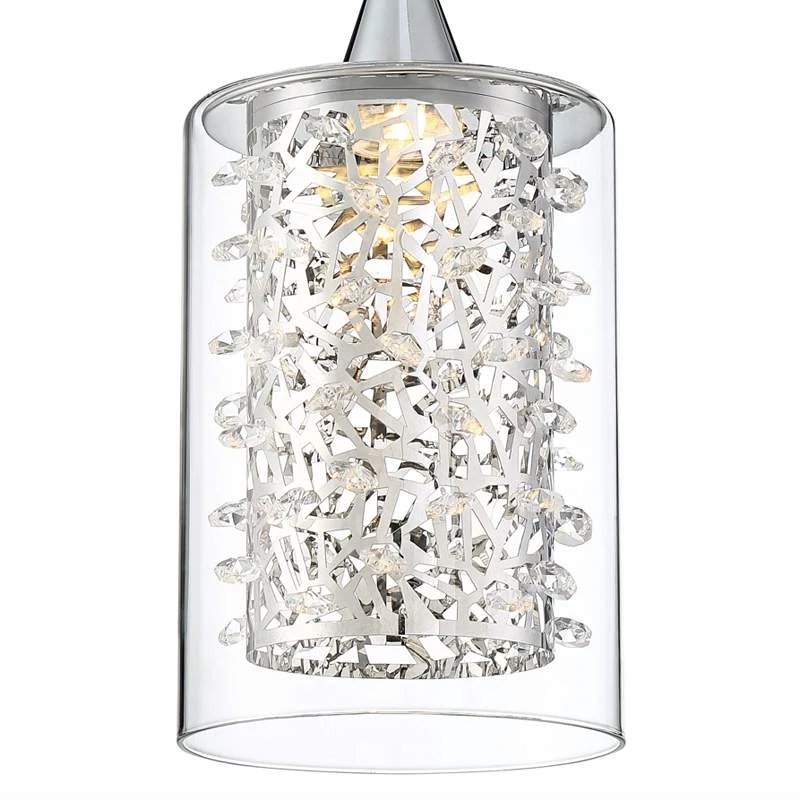Possini Euro Enya 5 1/2" Wide Modern Chrome LED Mini Pendant - Image 3