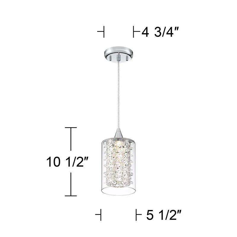 Possini Euro Enya 5 1/2" Wide Modern Chrome LED Mini Pendant - Image 6