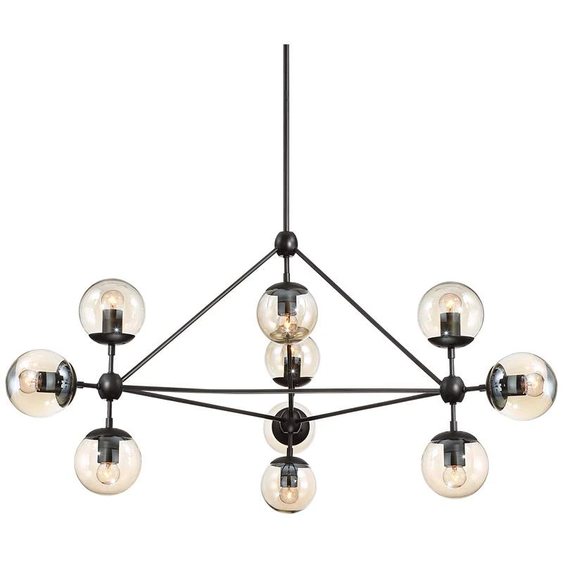 Possini Euro Gable 41 1/2" Wide Black 10-Light Modern Chandelier - Image 3