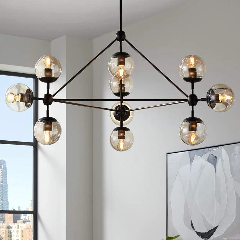 Possini Euro Gable 41 1/2" Wide Black 10-Light Modern Chandelier - Image 2
