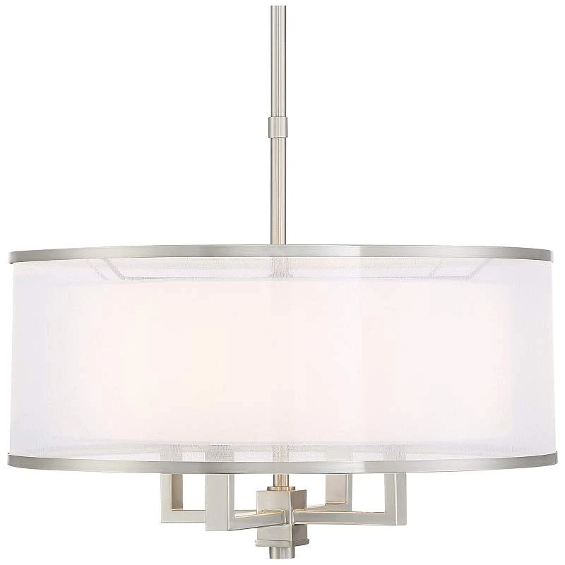 Possini Euro Glover 21" Wide Brushed Nickel 4-Light Modern Pendant - Image 2