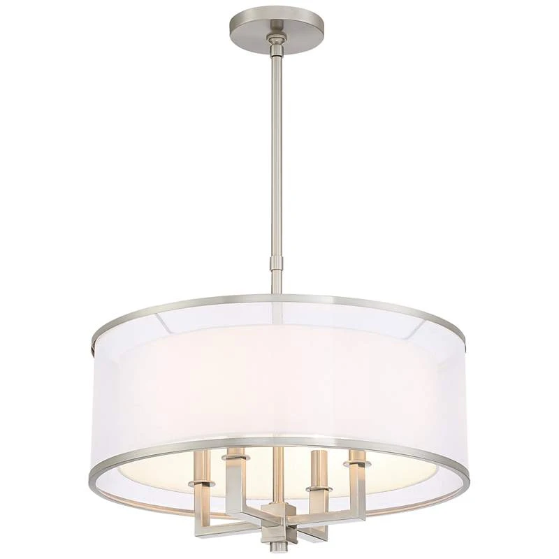 Possini Euro Glover 21" Wide Brushed Nickel 4-Light Modern Pendant - Image 5
