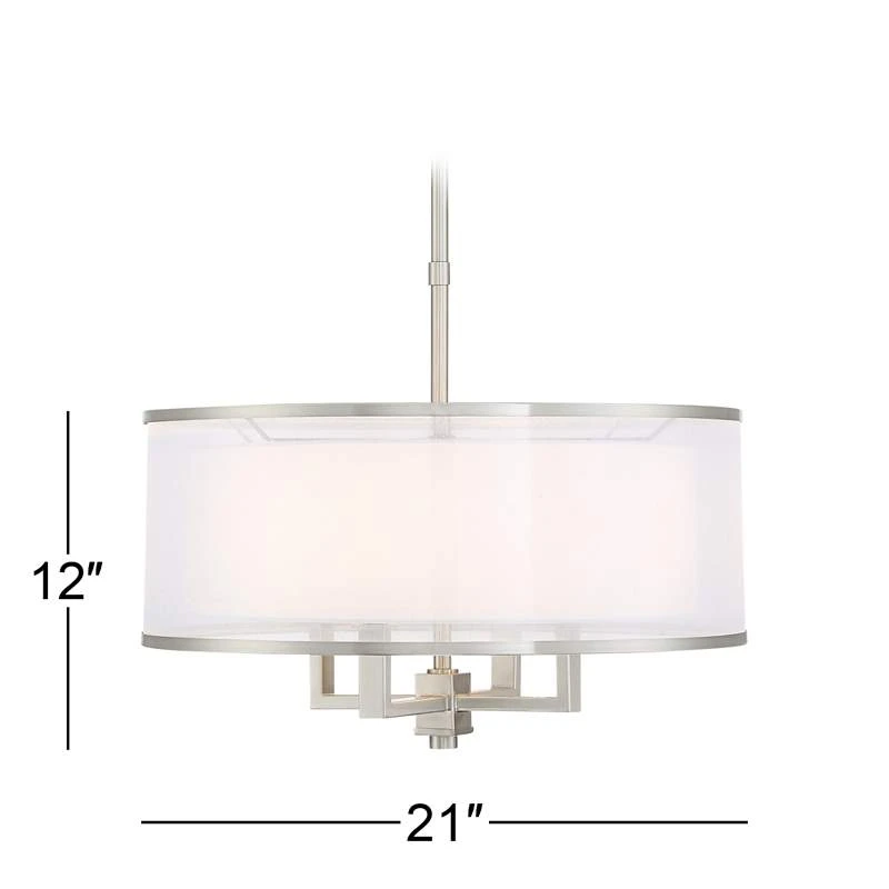 Possini Euro Glover 21" Wide Brushed Nickel 4-Light Modern Pendant - Image 7