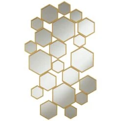 Possini Euro Gold 32 1/2" X 53 1/2" Multi Hexagon Mirror