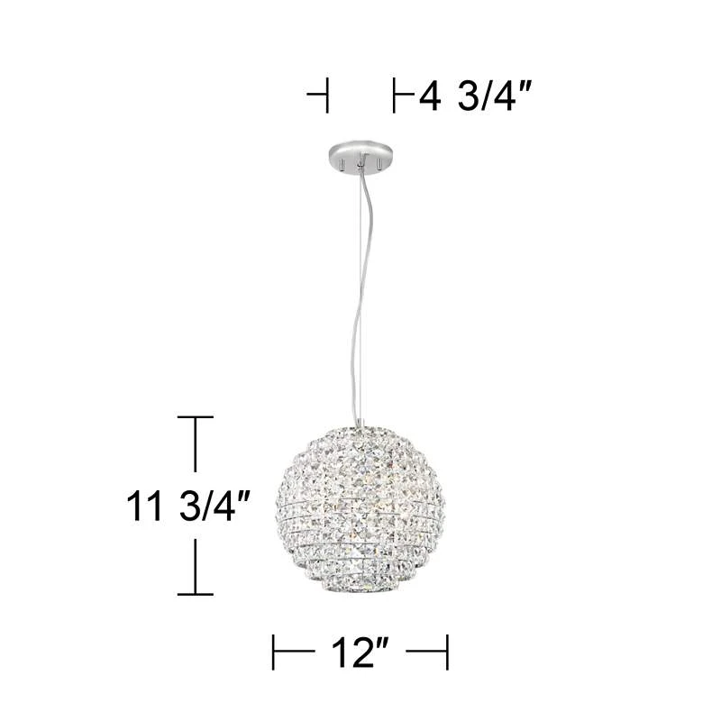 Possini Euro Gorgo 12" Wide Chrome And Crystal Modern Mini Pendant - Image 6