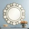 Possini Euro Kasie 31 1/2" Round Champagne Wall Mirror