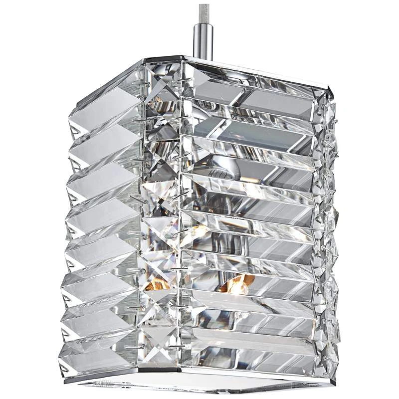 Possini Euro Lenke Chrome 6" Wide Modern Crystal Mini Pendant - Image 3
