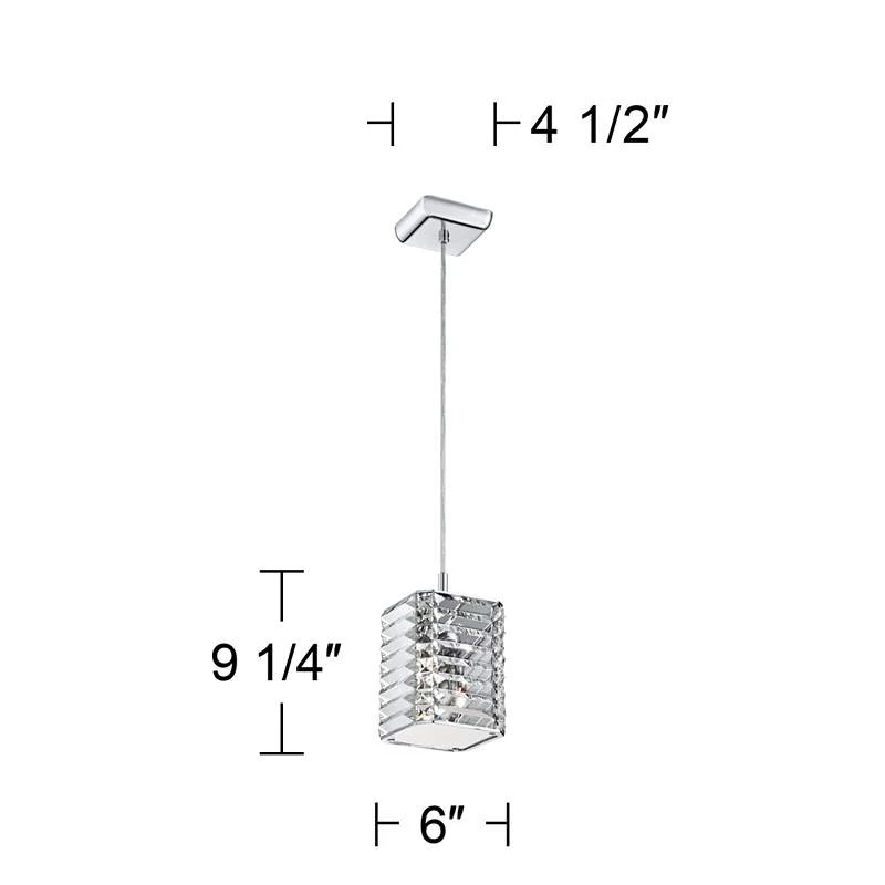 Possini Euro Lenke Chrome 6" Wide Modern Crystal Mini Pendant - Image 6