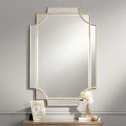 Possini Euro Marten 30 3/4" X 45 1/4" Gold Wall Mirror