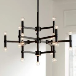 Possini Euro Marya 31 1/2" Wide Semi Gloss Black 24-Light Chandelier