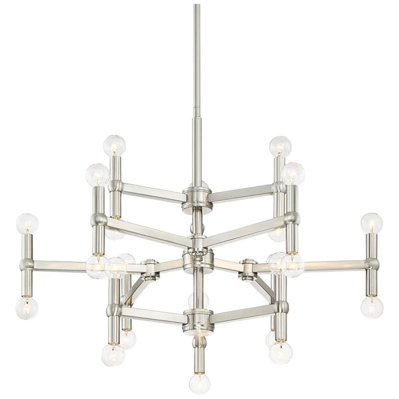 Possini Euro Marya 32"W Brushed Nickel 24-Light Chandelier - Image 2
