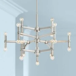 Possini Euro Marya 32"W Brushed Nickel 24-Light Chandelier