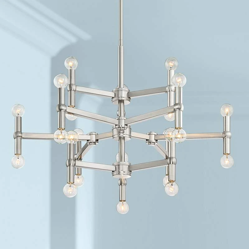 Possini Euro Marya 32"W Brushed Nickel 24-Light Chandelier
