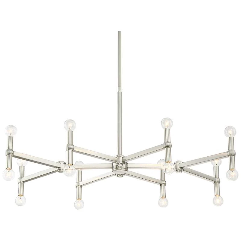 Possini Euro Marya 37 3/4" Wide Brushed Nickel 16-Light Chandelier - Image 2