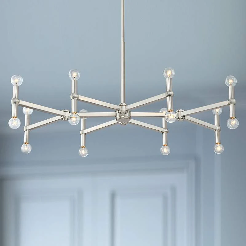Possini Euro Marya 37 3/4" Wide Brushed Nickel 16-Light Chandelier