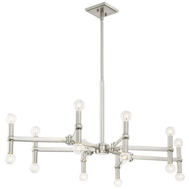 Possini Euro Marya 37 3/4" Wide Brushed Nickel 16-Light Chandelier - Image 6