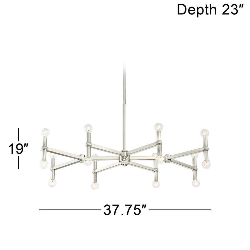 Possini Euro Marya 37 3/4" Wide Brushed Nickel 16-Light Chandelier - Image 7