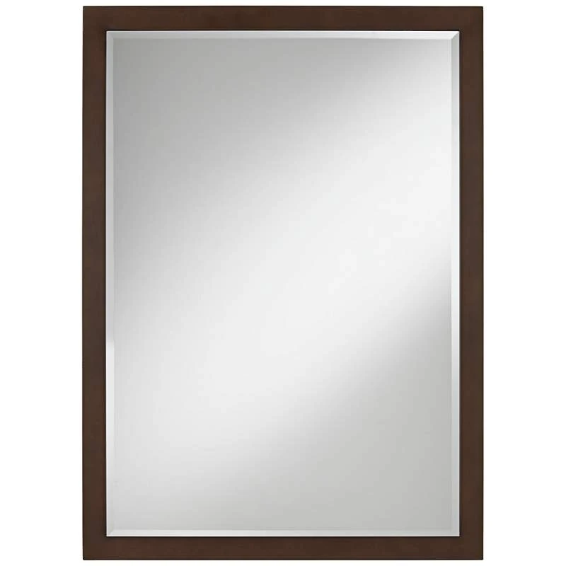 Possini Euro Metzeo 26" X 36" Bronze Rectangular Wall Mirror - Image 3