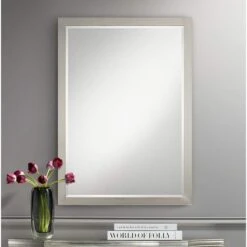 Possini Euro Metzeo 26" X 36" Brushed Nickel Mirror
