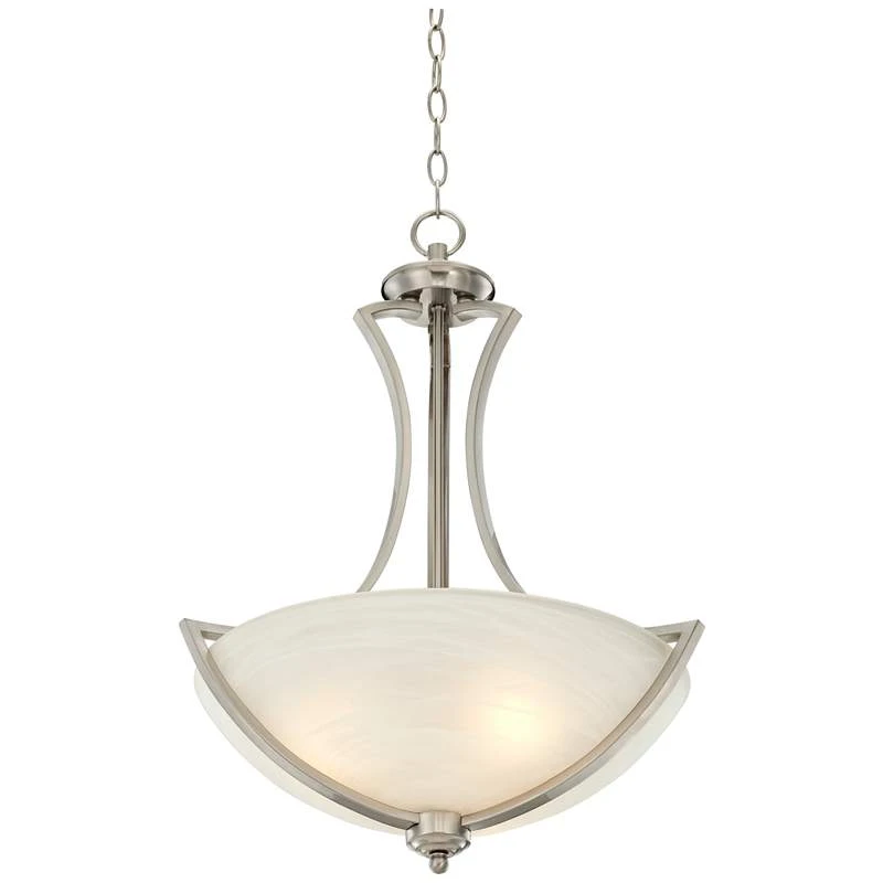 Possini Euro Milbury Brushed Nickel 3-Light Swag Chandelier - Image 4
