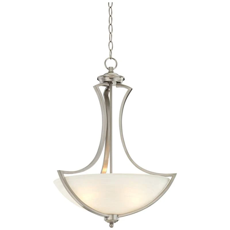 Possini Euro Milbury Brushed Nickel 3-Light Swag Chandelier - Image 5