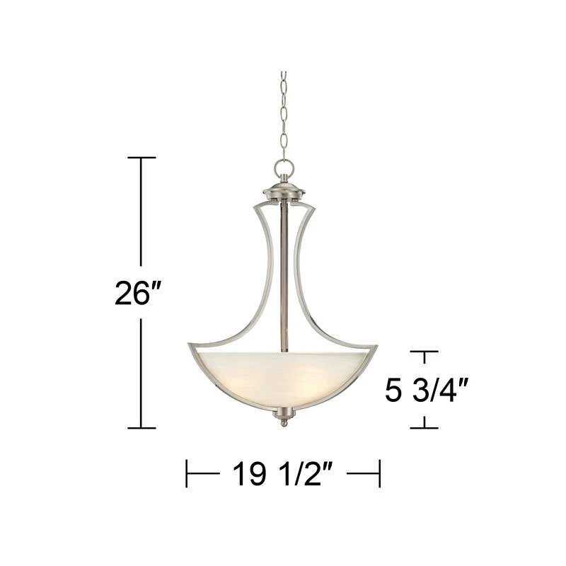 Possini Euro Milbury Brushed Nickel 3-Light Swag Chandelier - Image 6