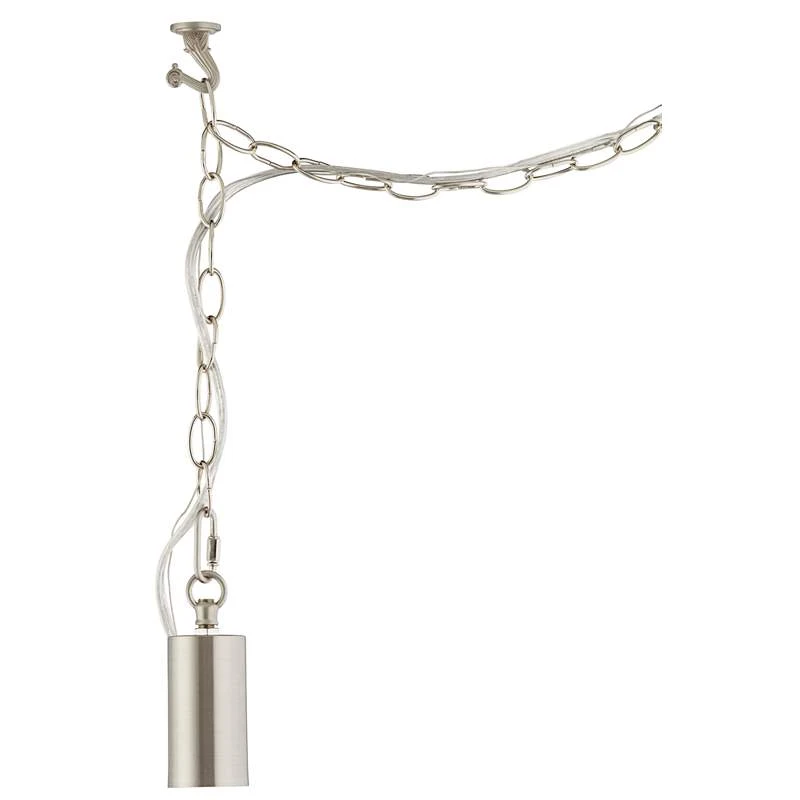 Possini Euro Nickel Plug-In Hanging Swag Chandelier With Clear A15 LED Bulb - Image 6