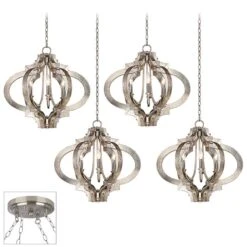 Possini Euro Ornament Brushed Nickel 4-Light Swag Chandelier