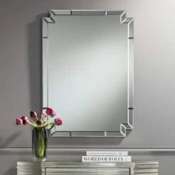 Possini Euro Redi 26" X 36" Cut Corner Edge Wall Mirror