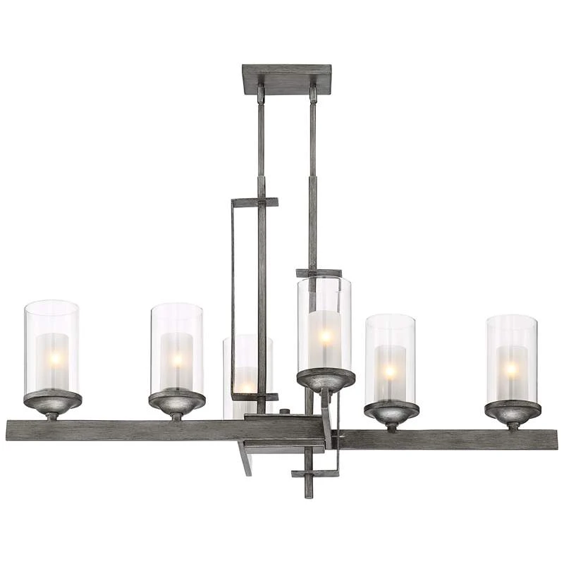 Possini Euro Ribera 40" Wide Silver Gray Kitchen Island Chandelier - Image 2