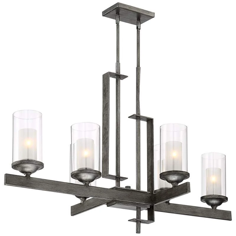 Possini Euro Ribera 40" Wide Silver Gray Kitchen Island Chandelier - Image 3