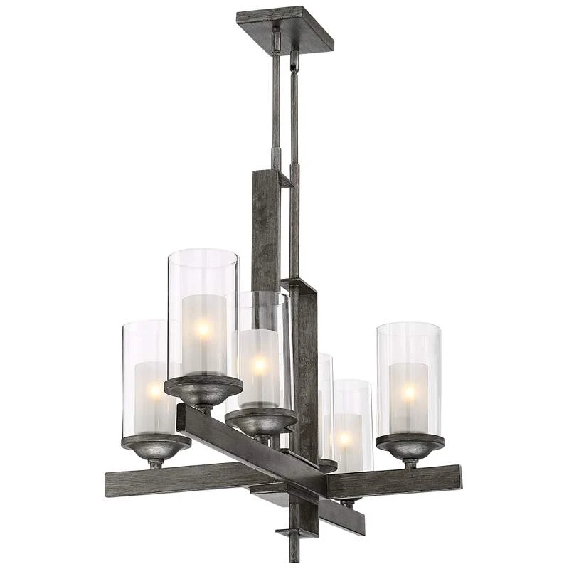 Possini Euro Ribera 40" Wide Silver Gray Kitchen Island Chandelier - Image 4