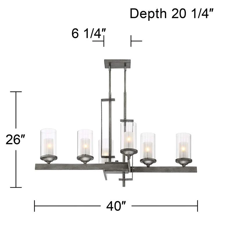 Possini Euro Ribera 40" Wide Silver Gray Kitchen Island Chandelier - Image 5