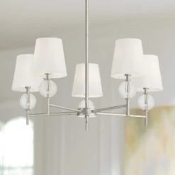 Possini Euro Sariac 24 3/4" Wide Brushed Nickel 5-Light Chandelier