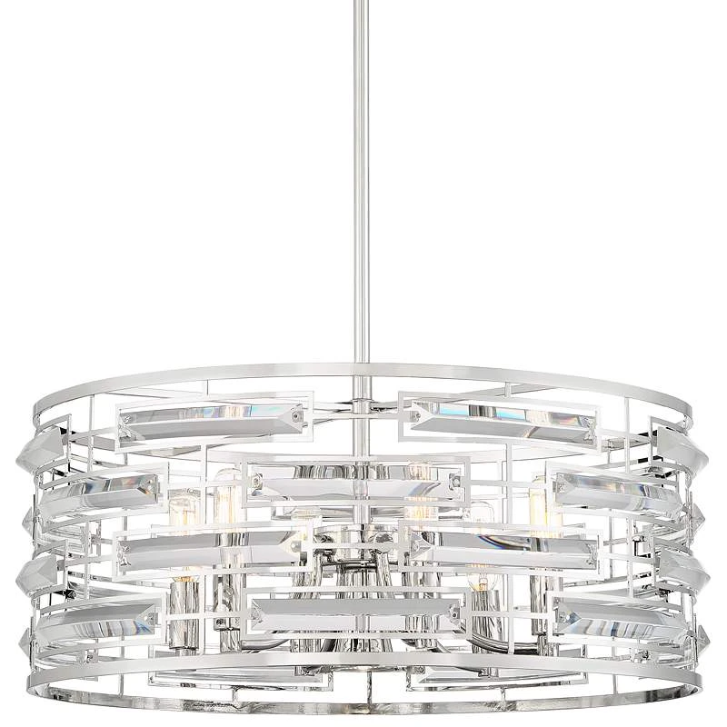 Possini Euro Smart 20" Wide Nickel And Crystal Modern Pendant Light - Image 2