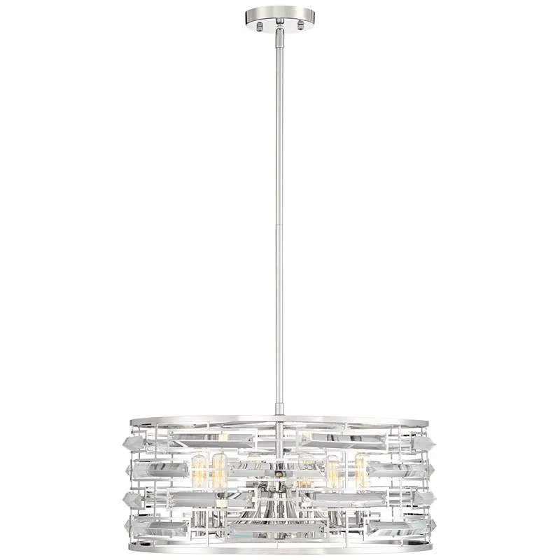 Possini Euro Smart 20" Wide Nickel And Crystal Modern Pendant Light - Image 5