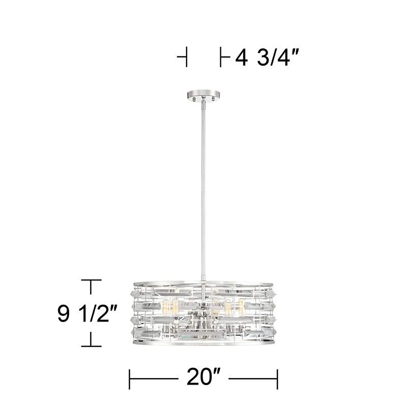 Possini Euro Smart 20" Wide Nickel And Crystal Modern Pendant Light - Image 7
