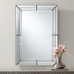 Possini Euro Stacia Clear 27" X 39" Rectangular Wall Mirror
