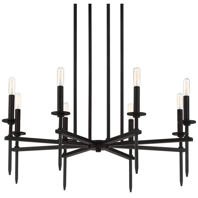 Possini Euro Tasman 31 1/2" Wide Black 8-Light Modern Chandelier - Image 2