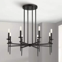 Possini Euro Tasman 31 1/2" Wide Black 8-Light Modern Chandelier