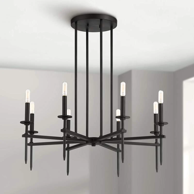Possini Euro Tasman 31 1/2" Wide Black 8-Light Modern Chandelier