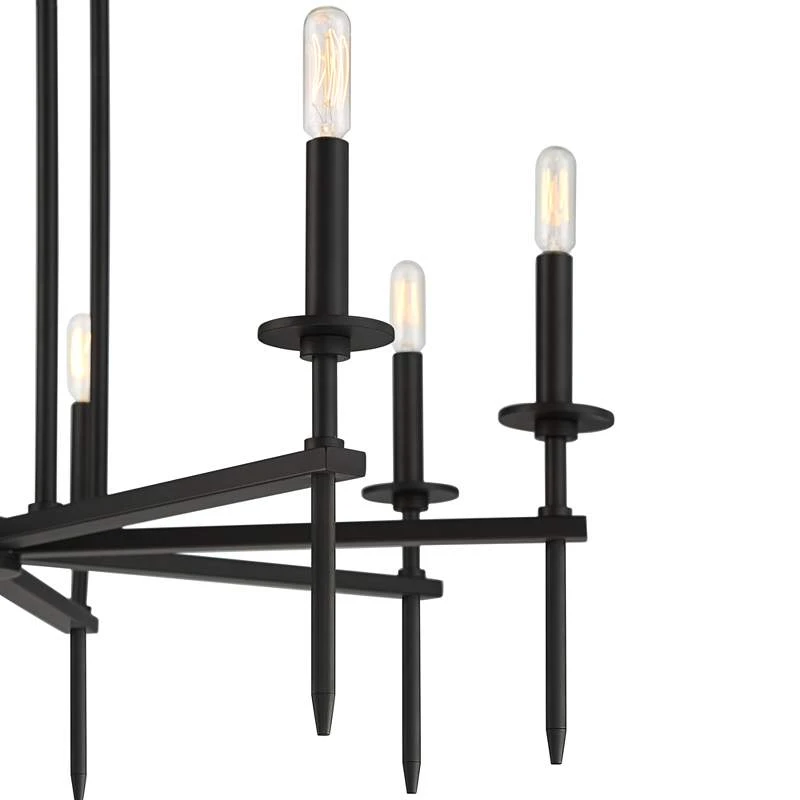 Possini Euro Tasman 31 1/2" Wide Black 8-Light Modern Chandelier - Image 3