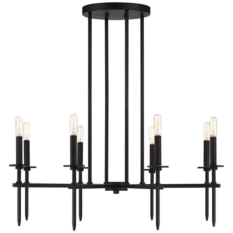 Possini Euro Tasman 31 1/2" Wide Black 8-Light Modern Chandelier - Image 6