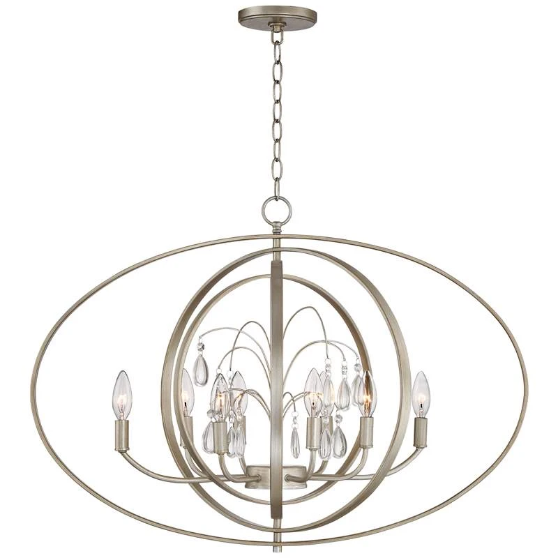 Possini Euro Tiller 31 1/2" Wide Satin Silver Pendant Light - Image 6