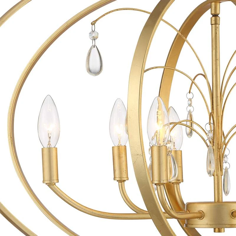 Possini Euro Tiller 32" Wide Gold Leaf 8-Light Foyer Pendant - Image 3